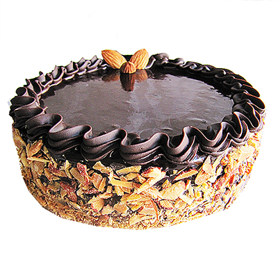 "Round shape chocolate with nuts cake - 1kg - Click here to View more details about this Product